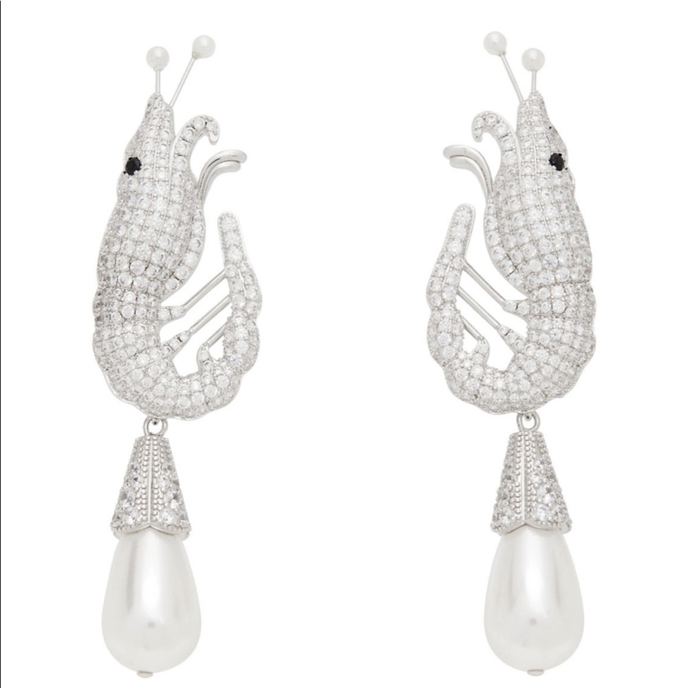 ISO Shrimps clip on silver earrings